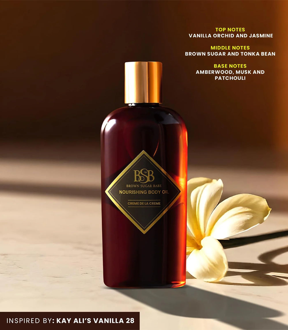 Brown Sugar Babe Vanilla-Jasmine fragrance swatch delivers warm, inviting aroma for daily wear.