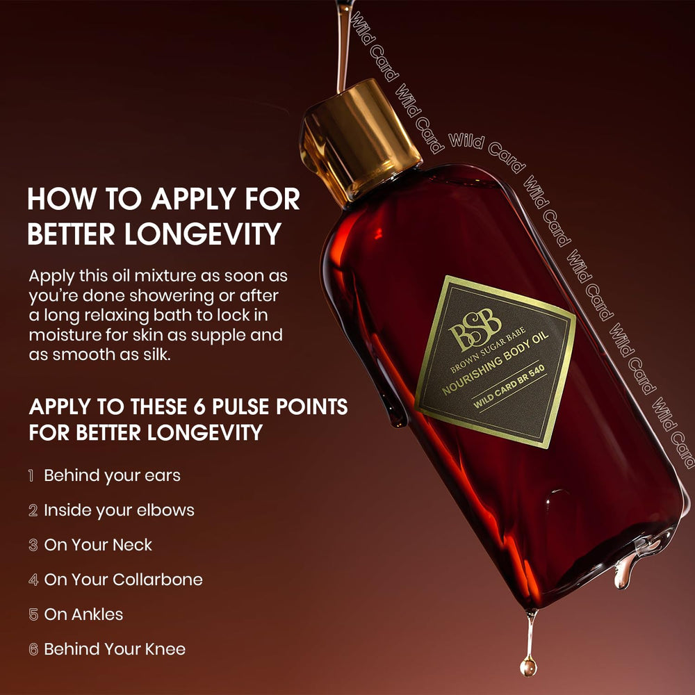 Brown Sugar Babe Wild Card packaging-bottle showcased for elegant bathroom display.