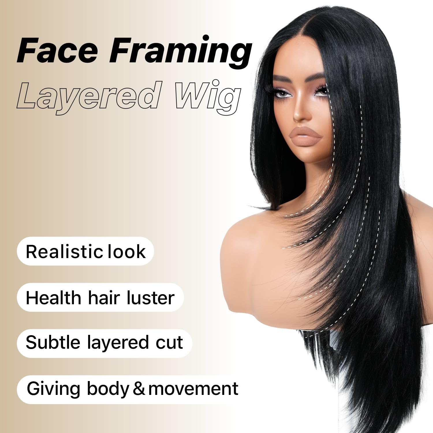 BrownBomb glueless wig lace close-up highlighting seamless hairline and secure wear
