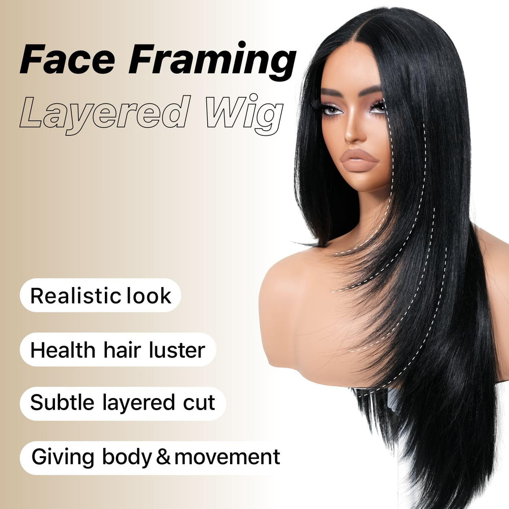 BrownBomb glueless wig lace close-up highlighting seamless hairline and secure wear
