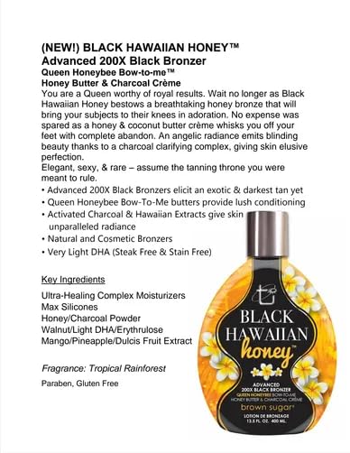 Brown Sugar Hawaiian extracts deliver radiant glow for bronzed skin.