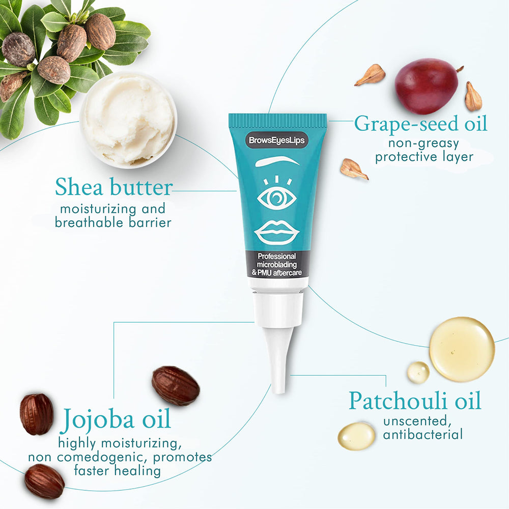 Brows Eyes Lips breathable formula demonstrates a gentle barrier for healing skin