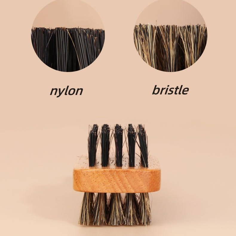 Brrnoo cepillo de barba, tamaño compacto para viajes y retoques.