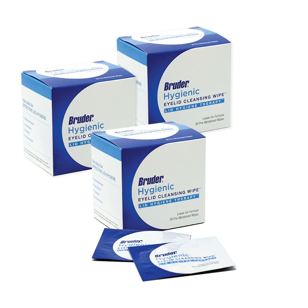 Bruder Eyelid Cleansing Wipes boxed pack shows convenient daily eye hygiene solution
