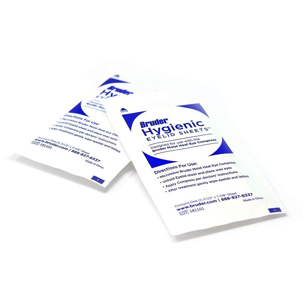 Bruder eyelid sheets size 3-1/2 x 7-7/8 inches for lid cleansing.
