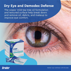 Bruder eyelid wipes packaged for ready-to-use cleansing of lids and lashes.