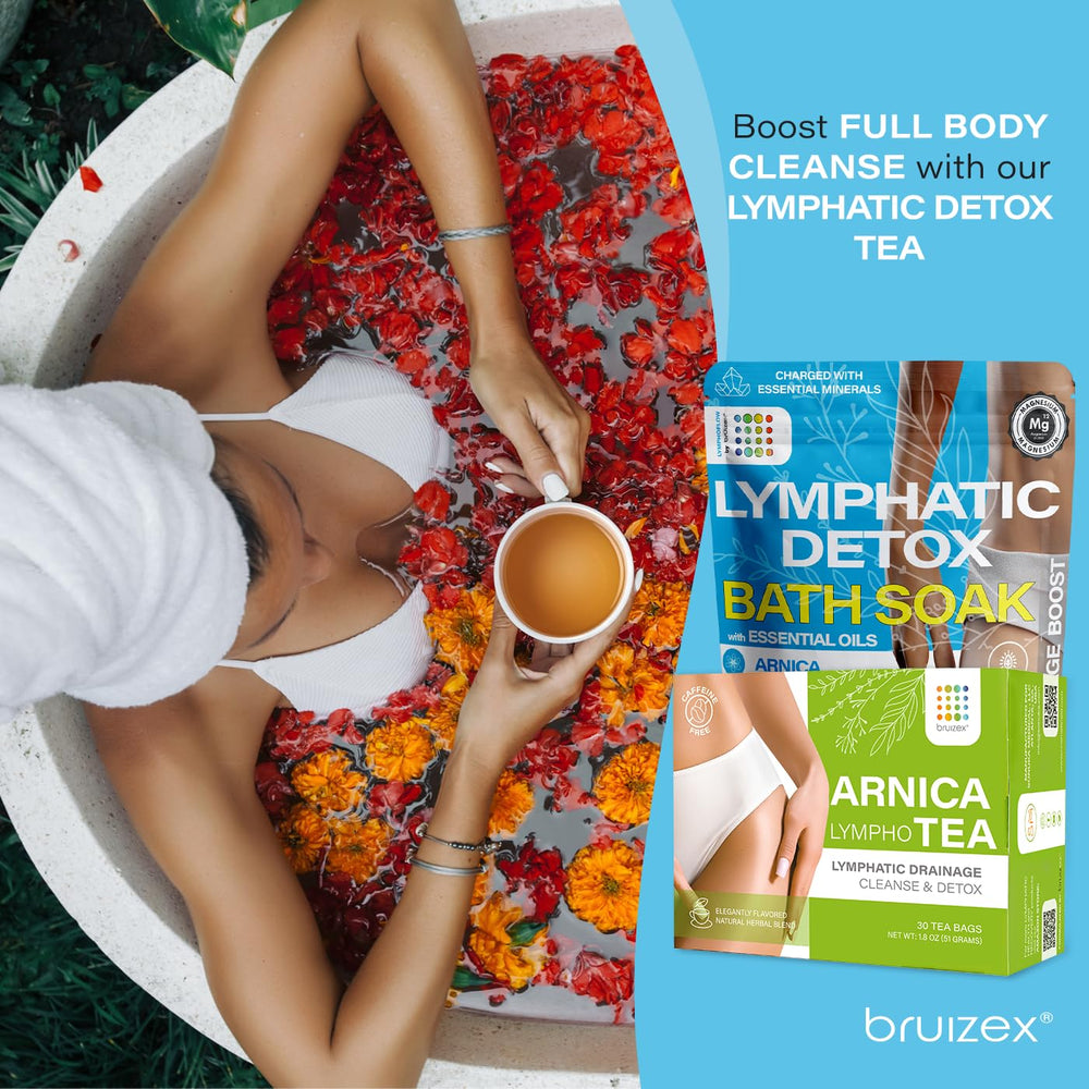Bruizex Lymphatic Drainage Bath scene suggests full-body detox vibes.