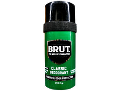 BRUT Classic Round Stick 4-pack, front view, showcasing bold Original scent