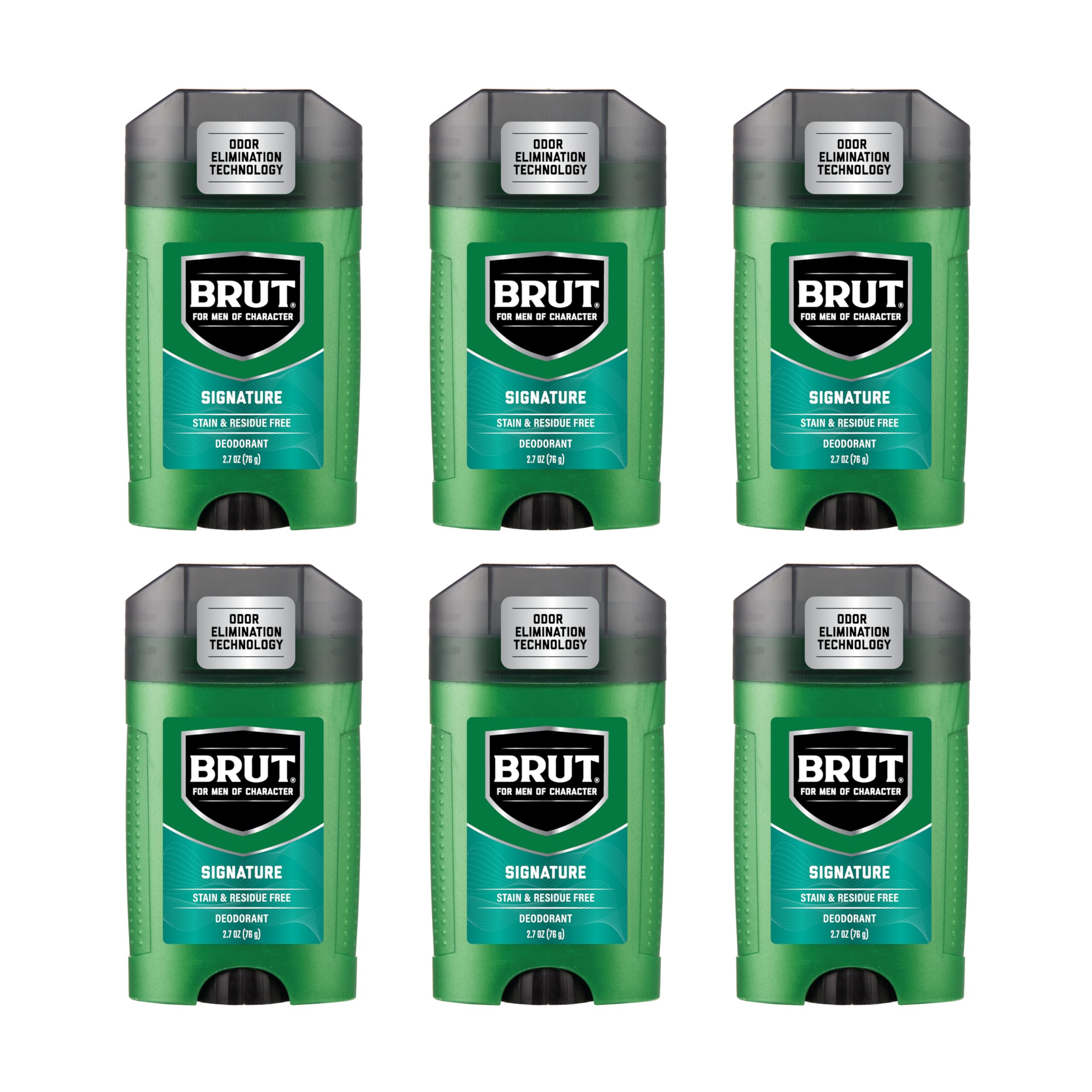 Brut Signature deodorant bottle displaying classic fragrance for all-day confidence