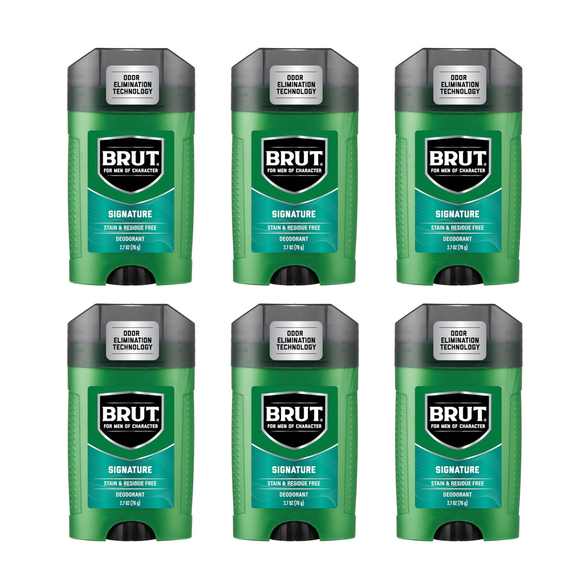 Brut Signature deodorant bottle displaying classic fragrance for all-day confidence