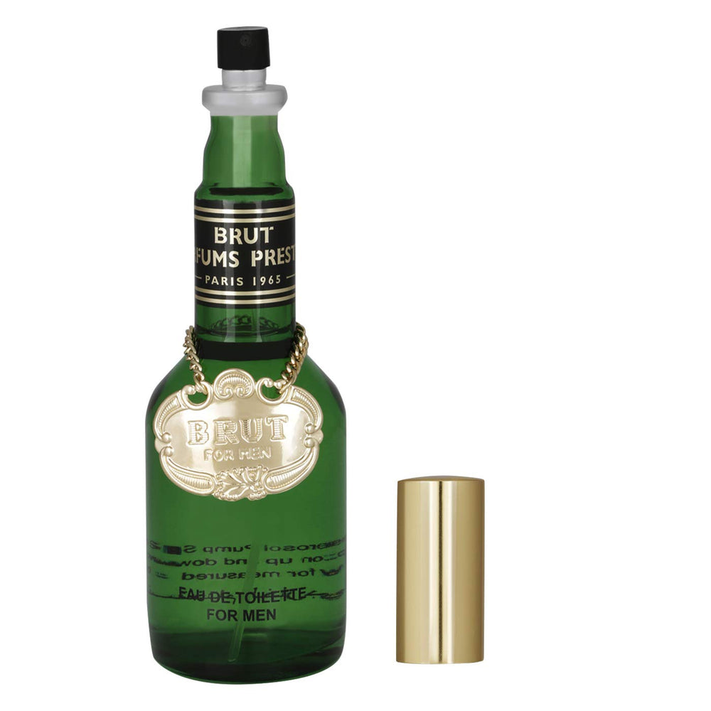 Brut in-use shot suggests day-to-night fragrance for casual or formal settings