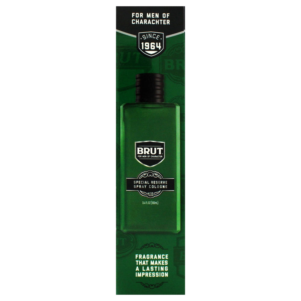 Brut Special Reserve woody-spice notes emphasize timeless masculine scent profile.