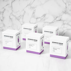 BRÜUN ampule kit close-up featuring four serums for targeted skin boost