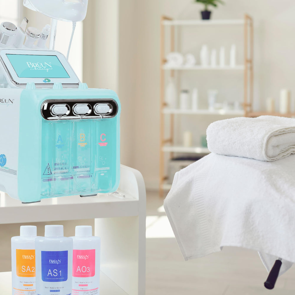 BRÜUN Aqua Peel AO3 bottle hydrates and supports healthy skin cells.