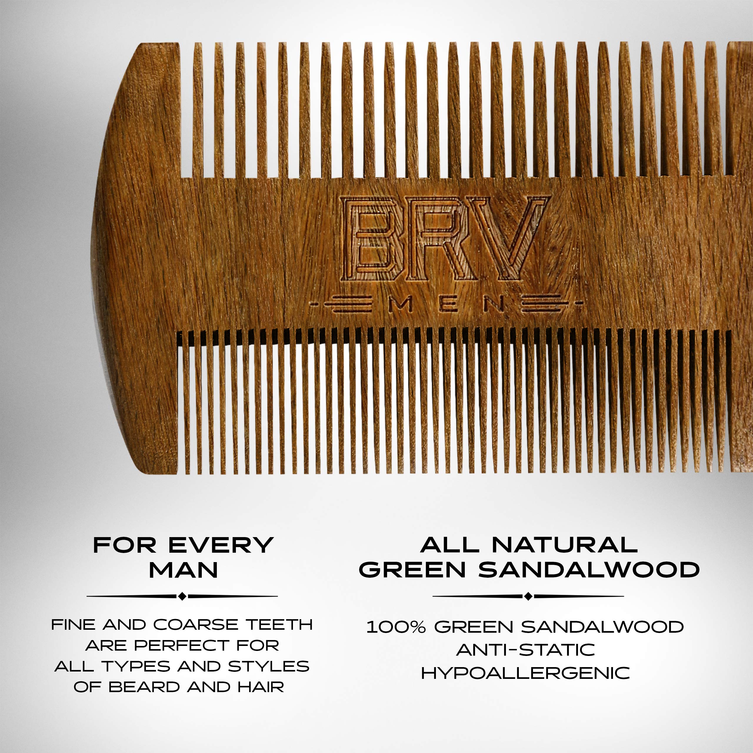 BRV MEN green sandalwood texture closeup shows natural variation and premium craftsmanship.