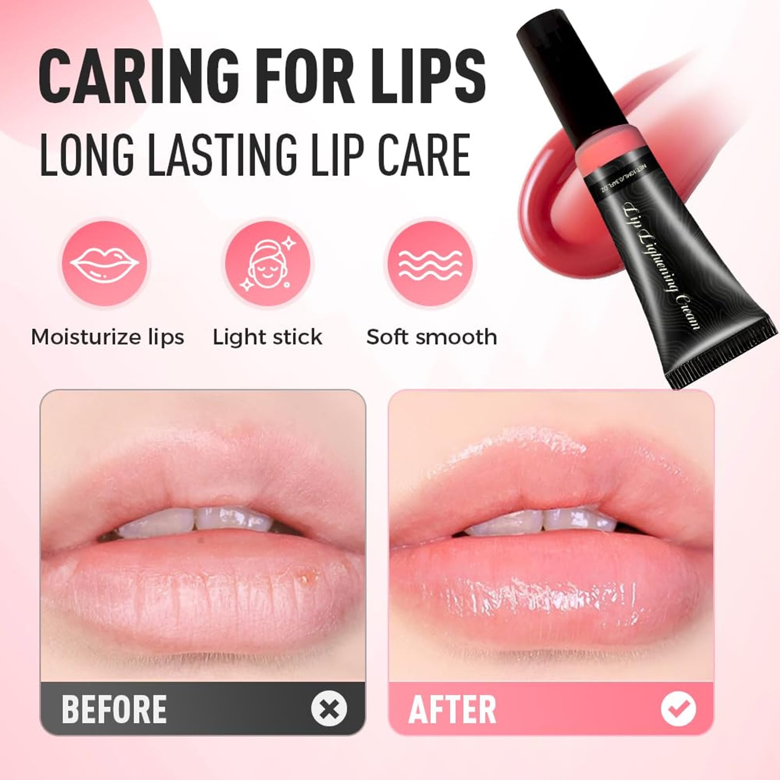 Bryanture Lip Tone Improvement closeup suggests gradual even tone development.