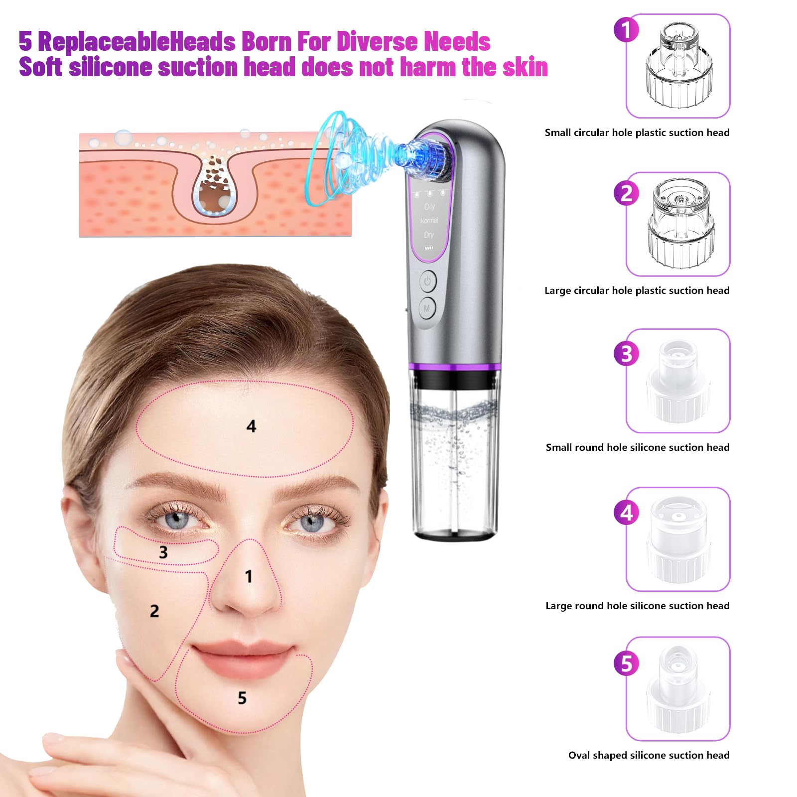 Bryzalor Blackhead Remover Small Tip delivers precise cleaning at nose corners