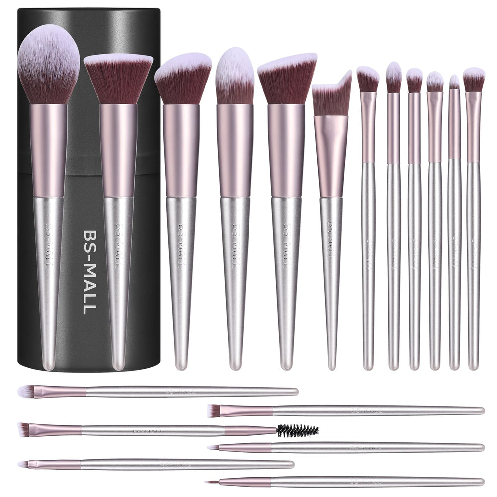 BS-MALL 18-piece brush set with soft bristles for smooth foundation application
