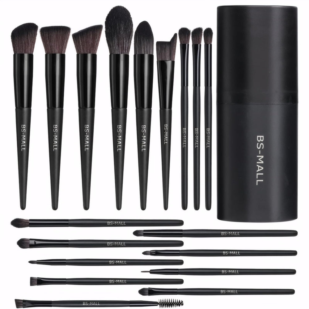 BS-MALL 18-piece makeup brush set case for organized storage and on-the-go touch-ups.
