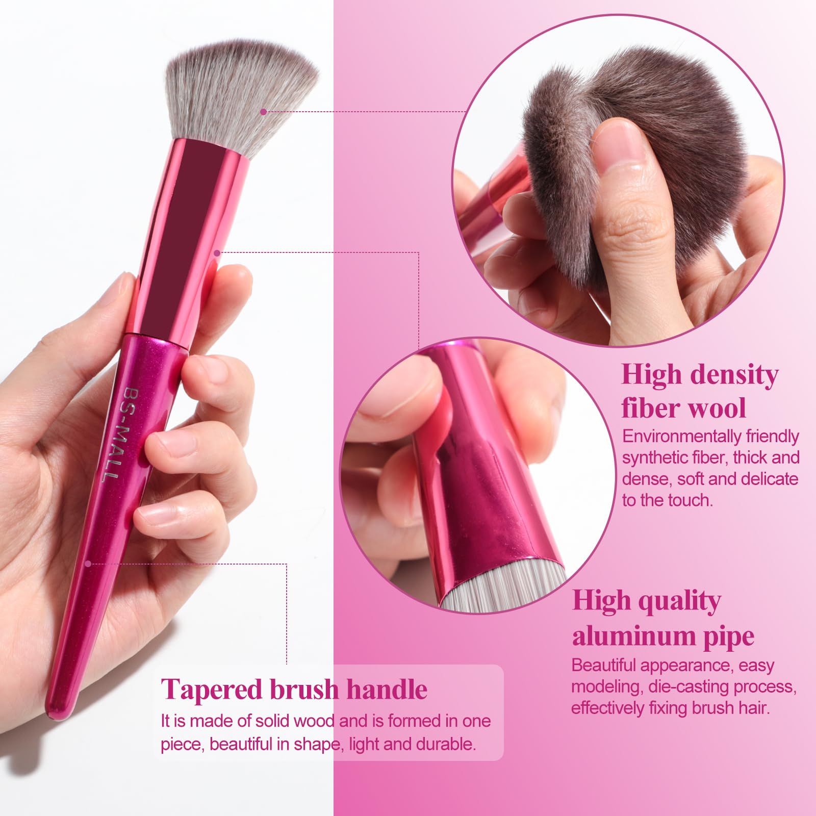 BS-MALL blush brush creates soft-cheek application and natural flush.