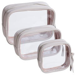 BS-MALL clear toiletry bag with brushes neatly organized for quick access on trips.