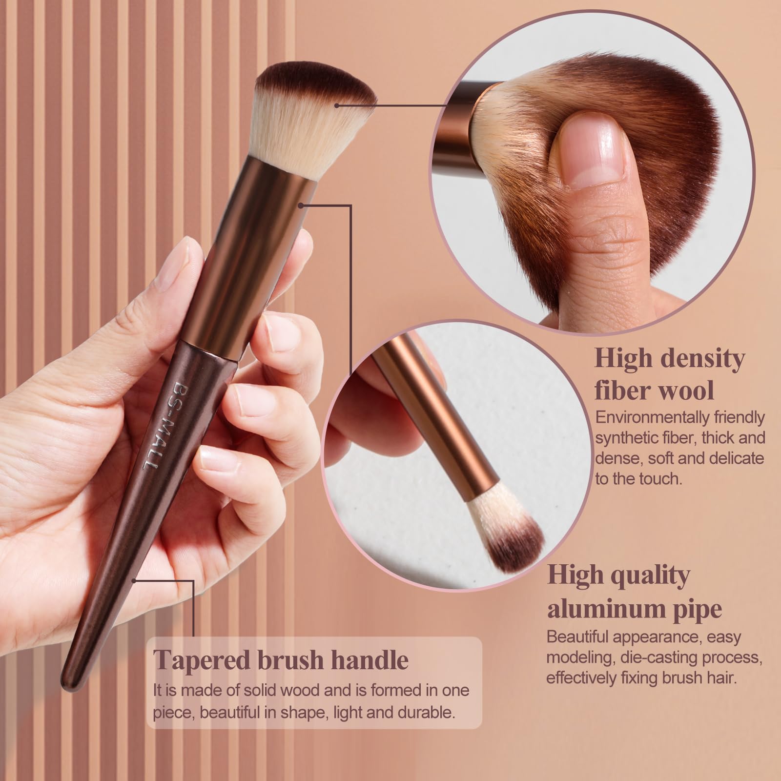 BS-MALL eyeshadow brush with plush bristles for even color payoff.