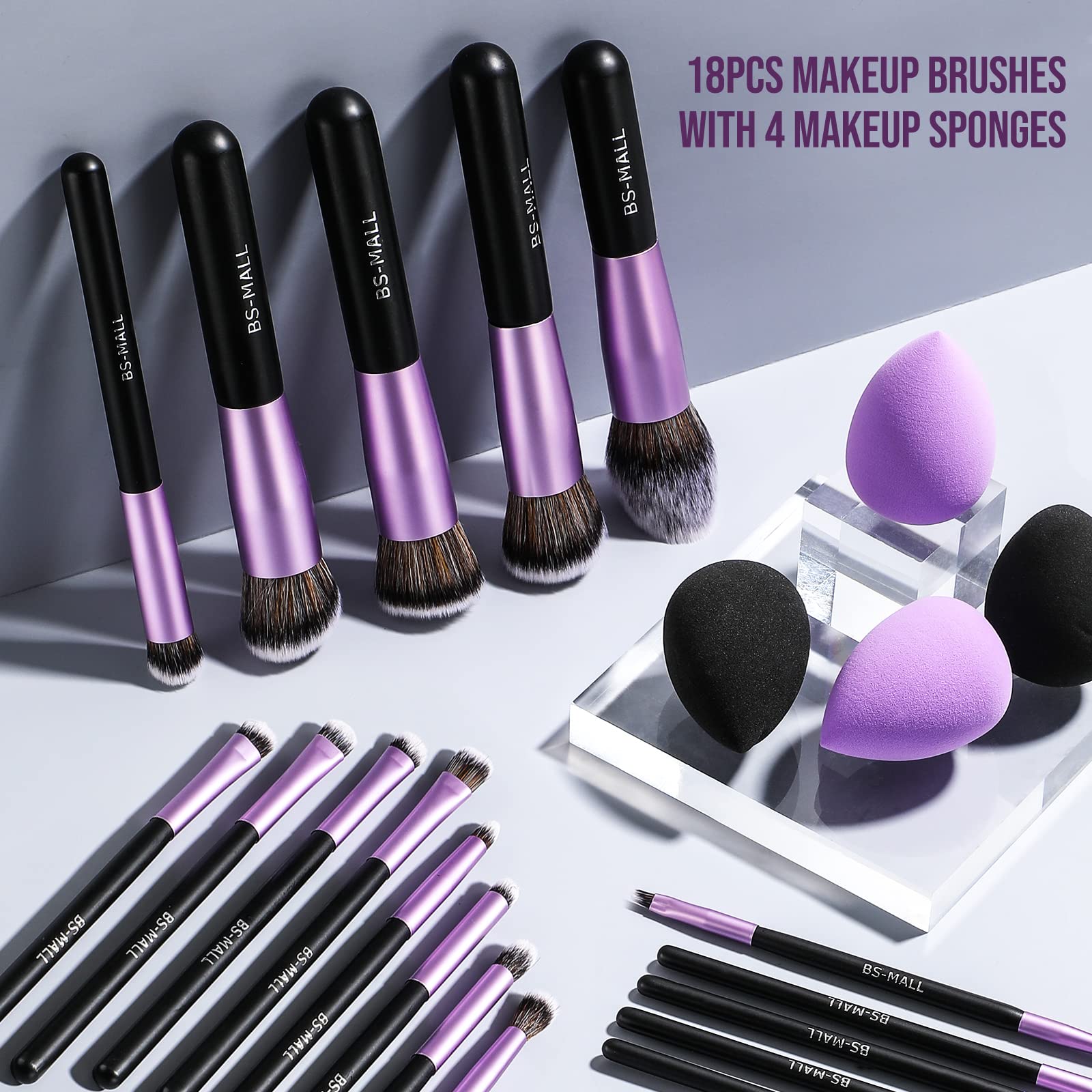 BS-MALL foundation brush closeup shows dense bristles for smooth, even coverage.