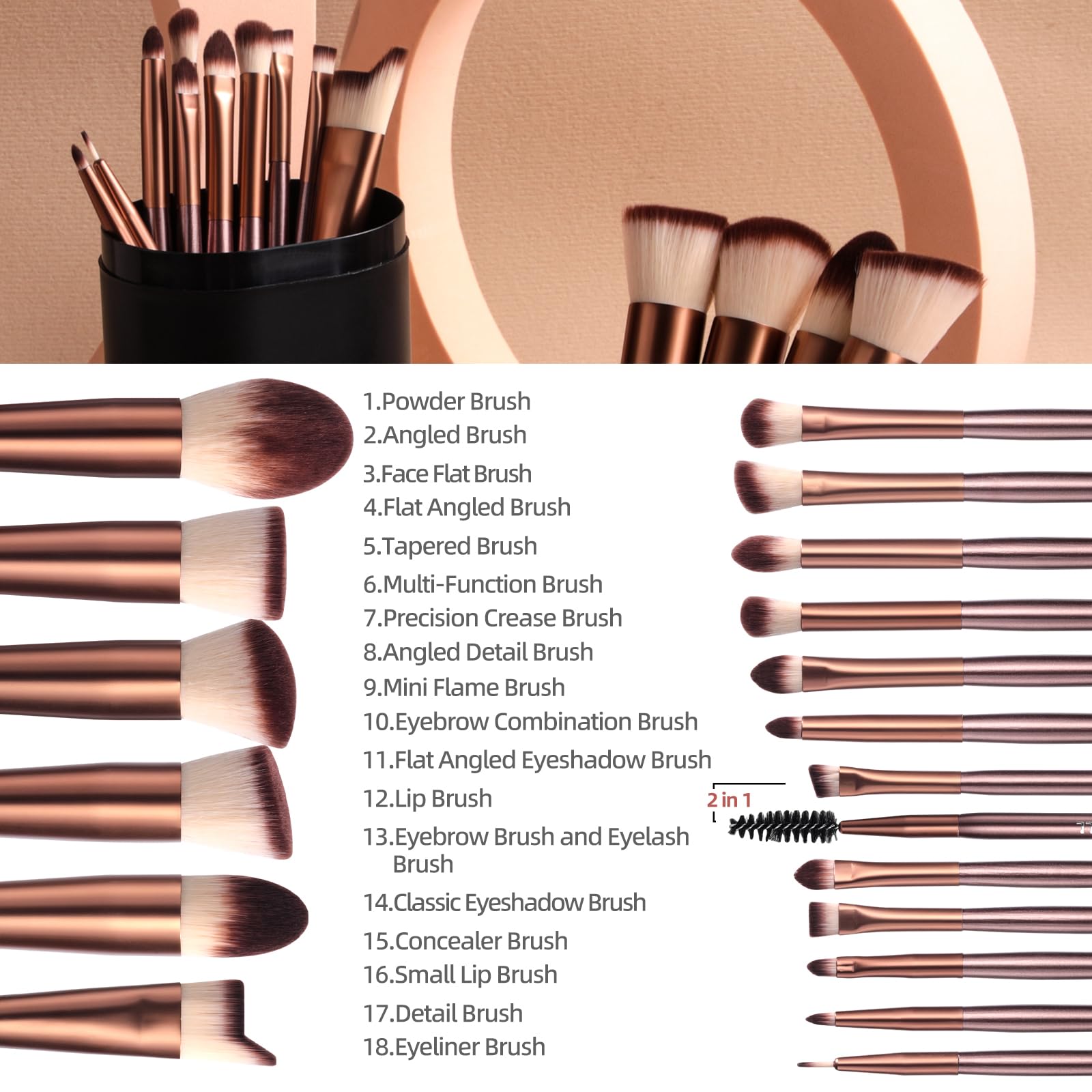 BS-MALL foundation brush with soft synthetic bristles for seamless liquid makeup application.