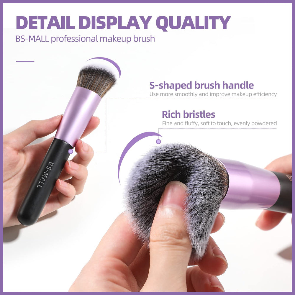 BS-MALL powder brush delivers soft, feather-light sweep for natural-looking mattes.