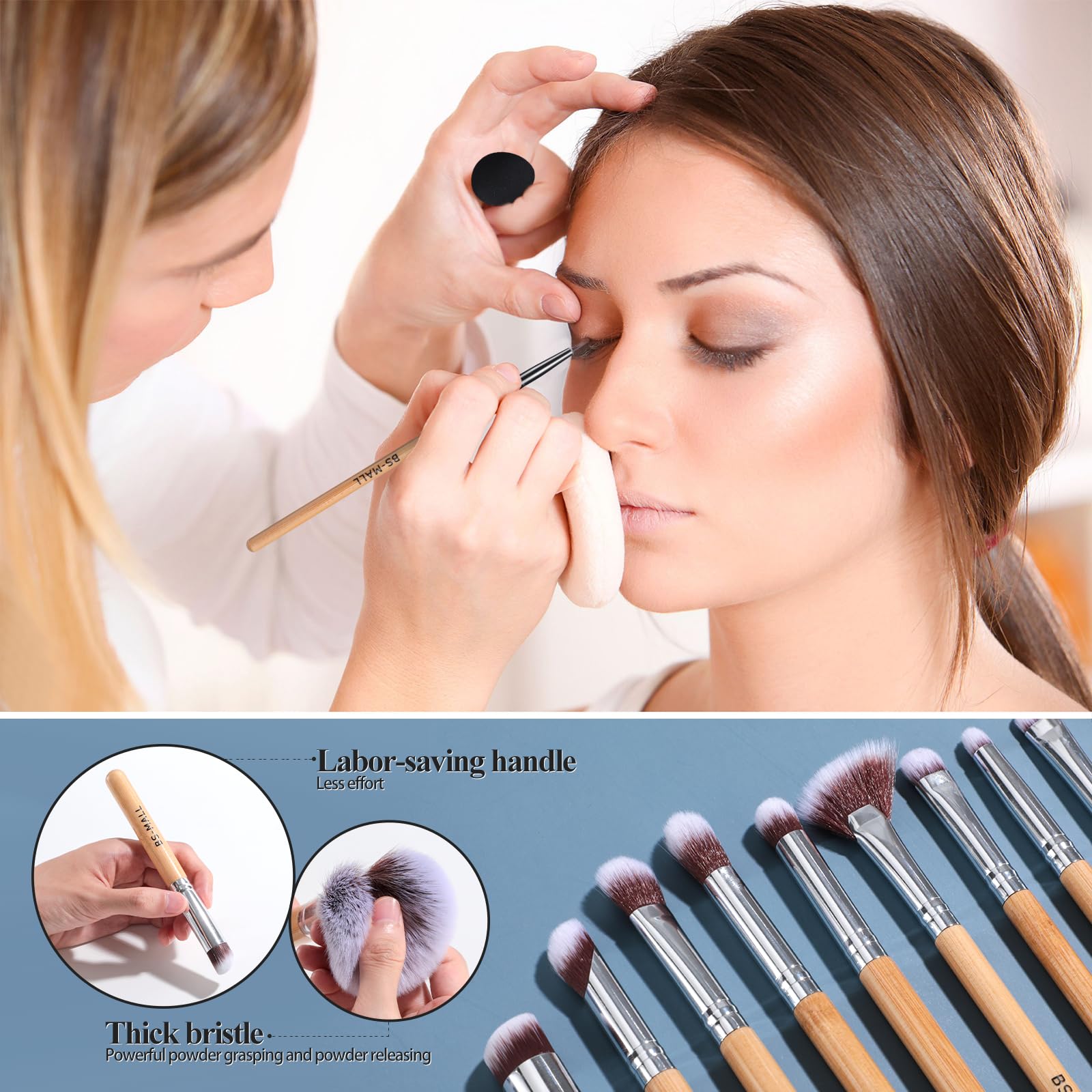 BS-MALL regular sponges with travel holder for on-the-go touch-ups.
