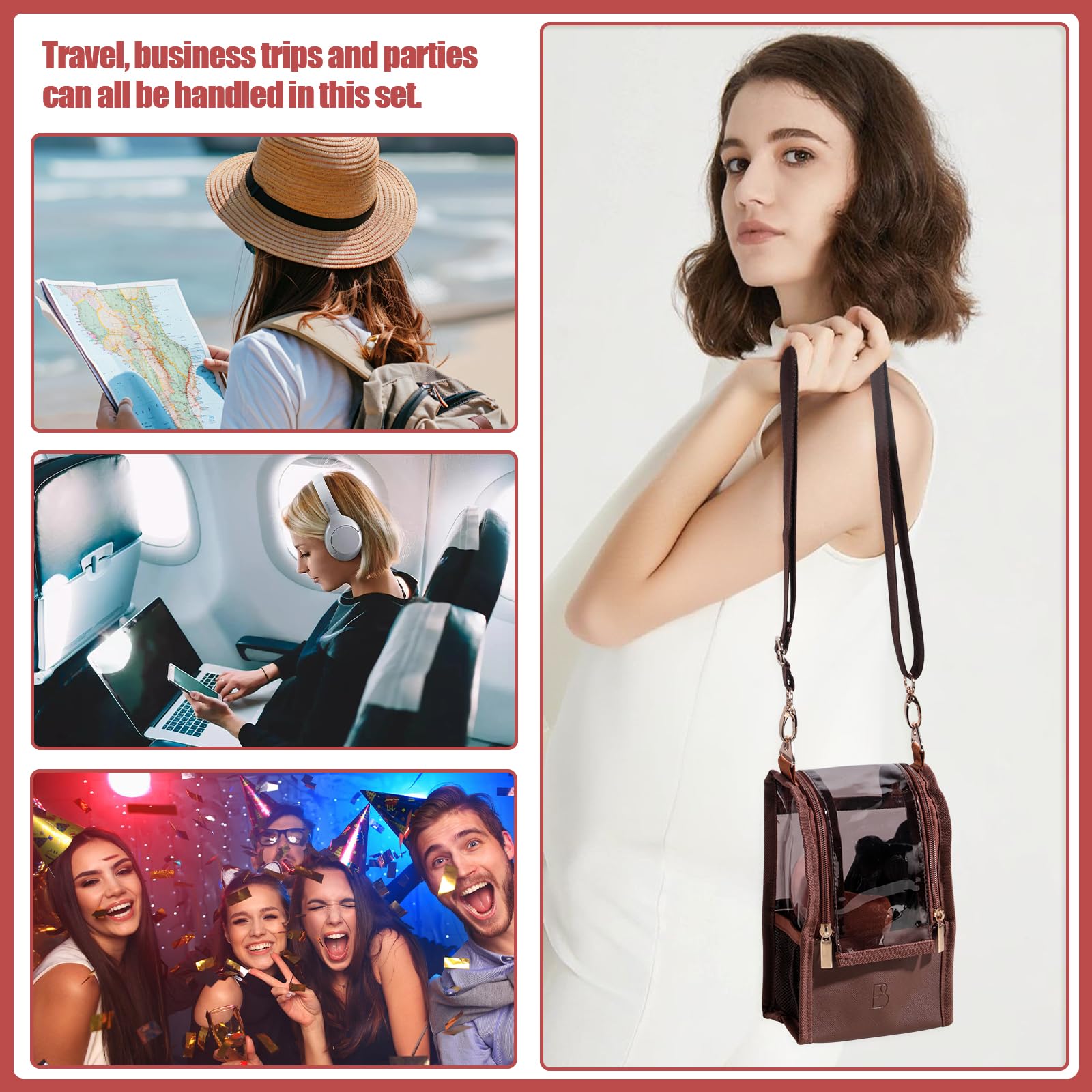 BS-MALL travel makeup bag keeps brushes organized and ready for routines
