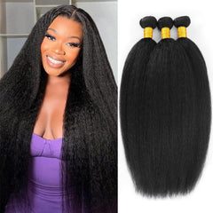 BSBU kinky straight bundles 16inch weft deliver full, natural-looking volume and easy maintenance.