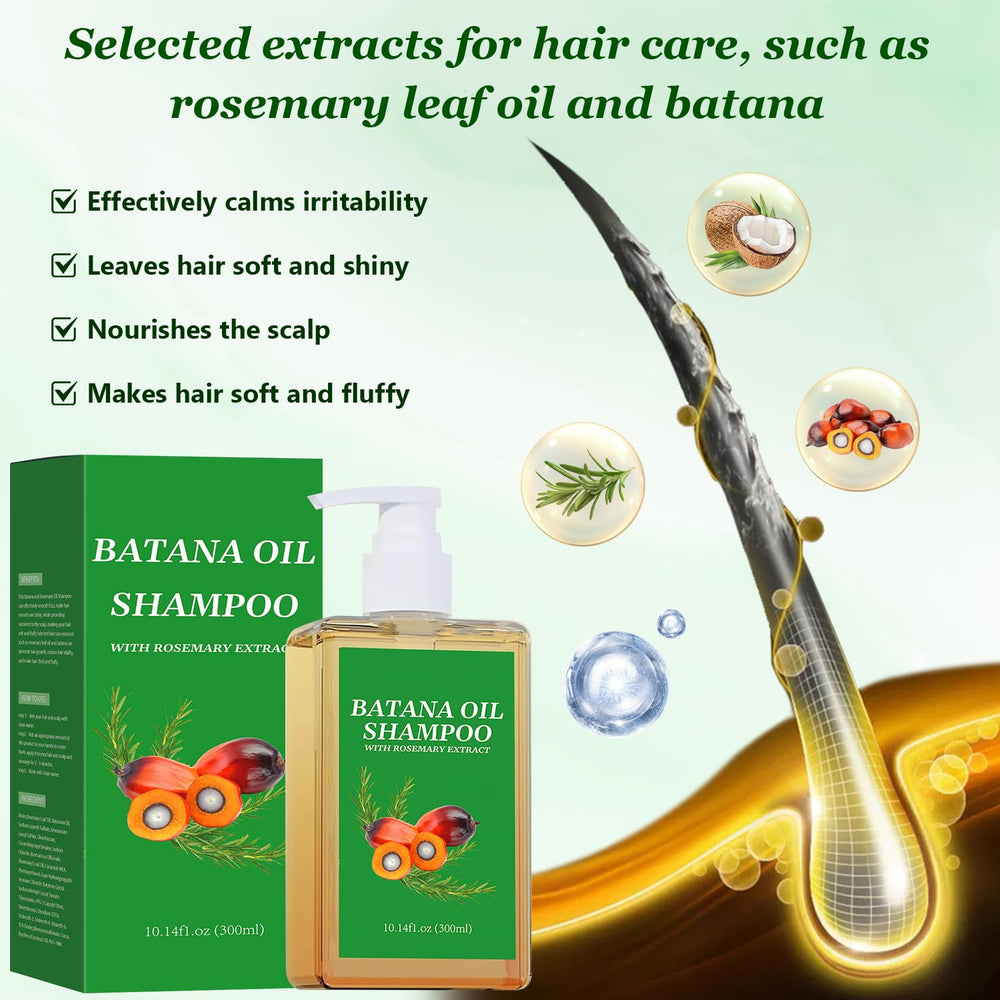 BSMAX Batana Oil Rosemary Shampoo ingredients close-up featuring batana oil and rosemary