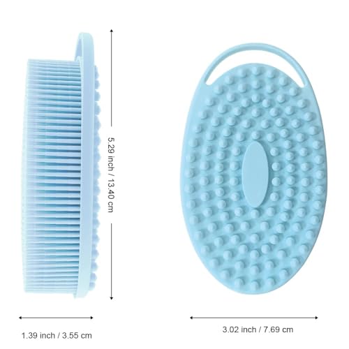 Bsofing dual-texture back brush close-up shows long soft bristles for thorough cleaning.