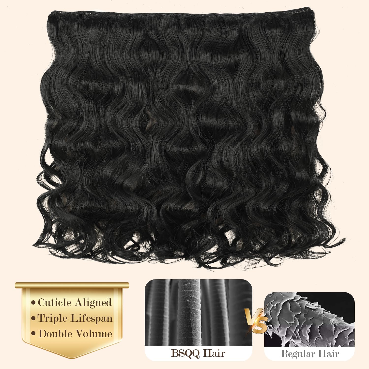 BSQQ 16A body wave bundles double weft for longevity and reduced shedding