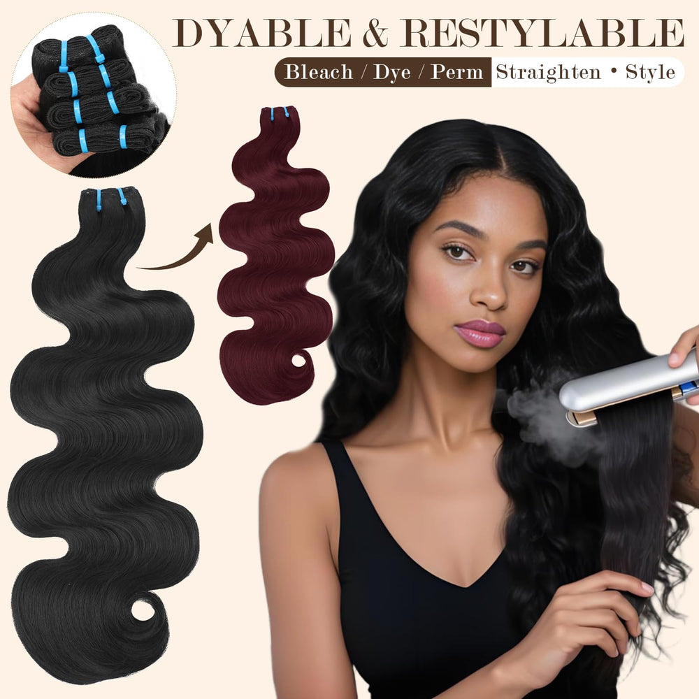 BSQQ 16A body wave bundles natural black shade suited for events and daily wear