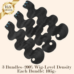 BSQQ 16A body wave bundles raw Indian hair offers natural silky texture
