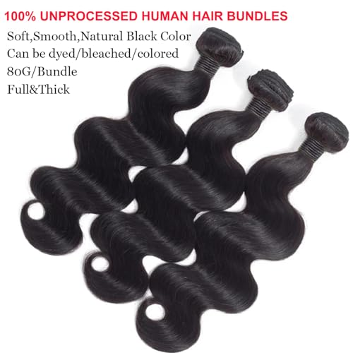 BSTDAE 12A body wave bundles 20 inch displaying full-length volume for versatile looks.
