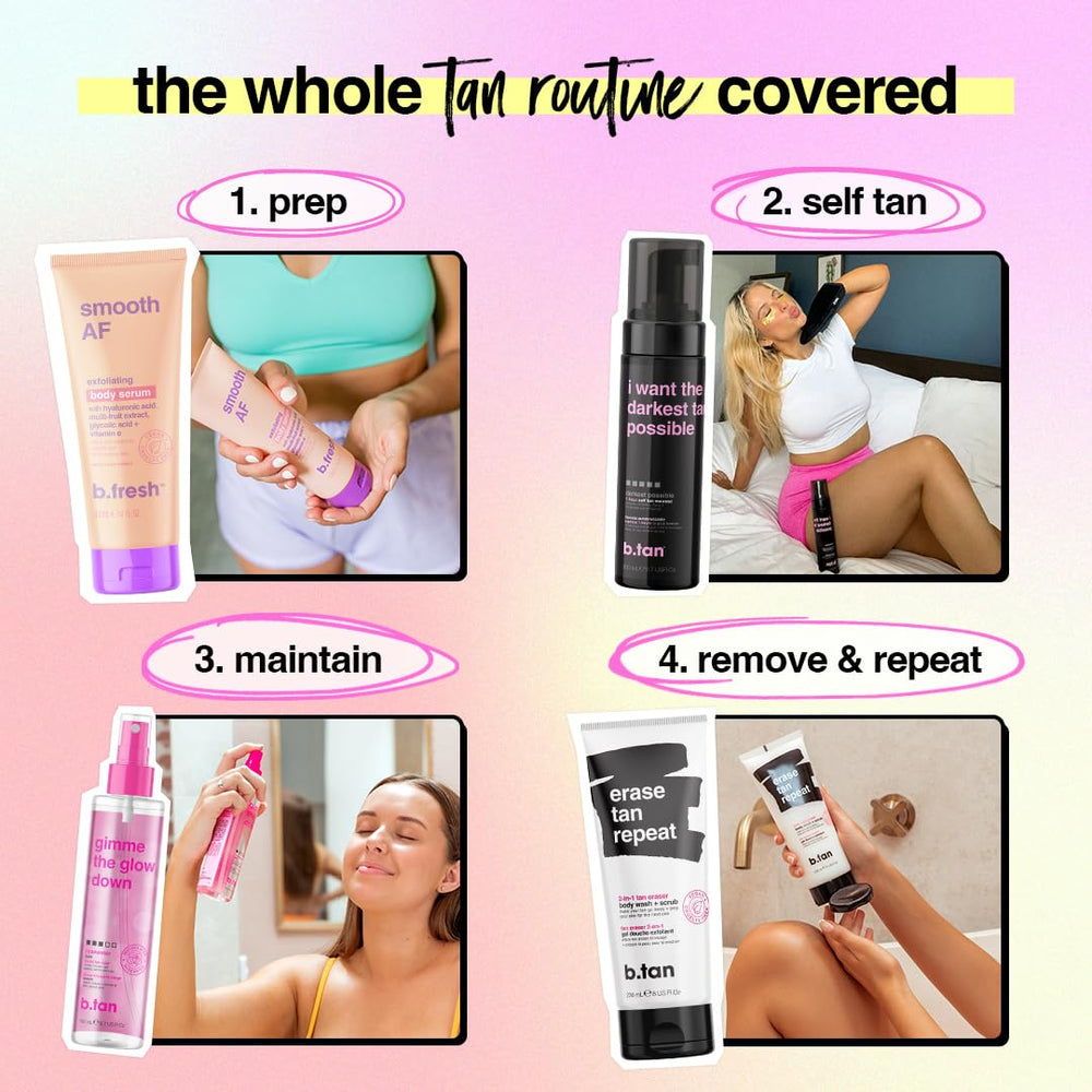 btan dark self tanner no fake tan smell feature visible