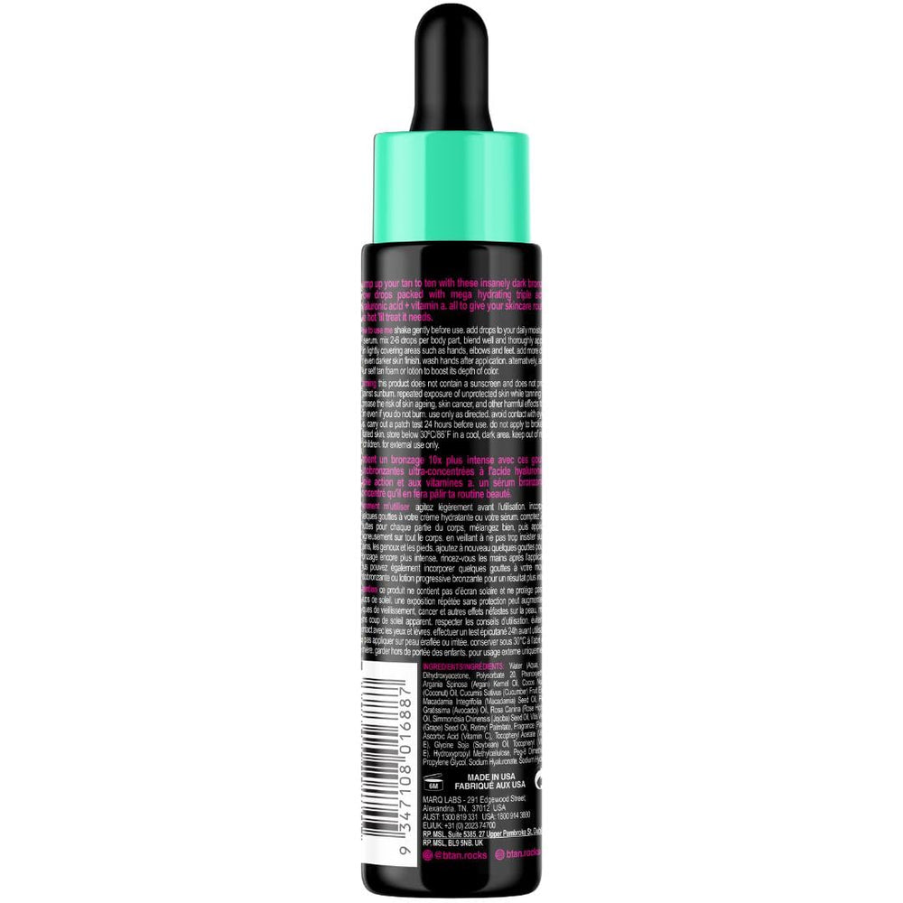 B.TAN Darkest Self Tanning Drops on body for rich bronzed depth