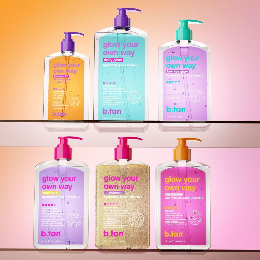 B.TAN easy application with pump and mitt delivers a smooth, even finish.