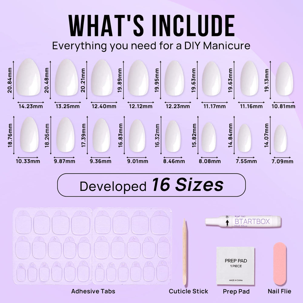 BTArtbox 16 sizes feature precise fit for a personalized manicure