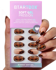 BTArtbox almond amber hoops nails with flexible wear for everyday style.