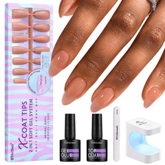 BTArtbox almond nail tips display 150 pieces for easy at-home nail extensions.