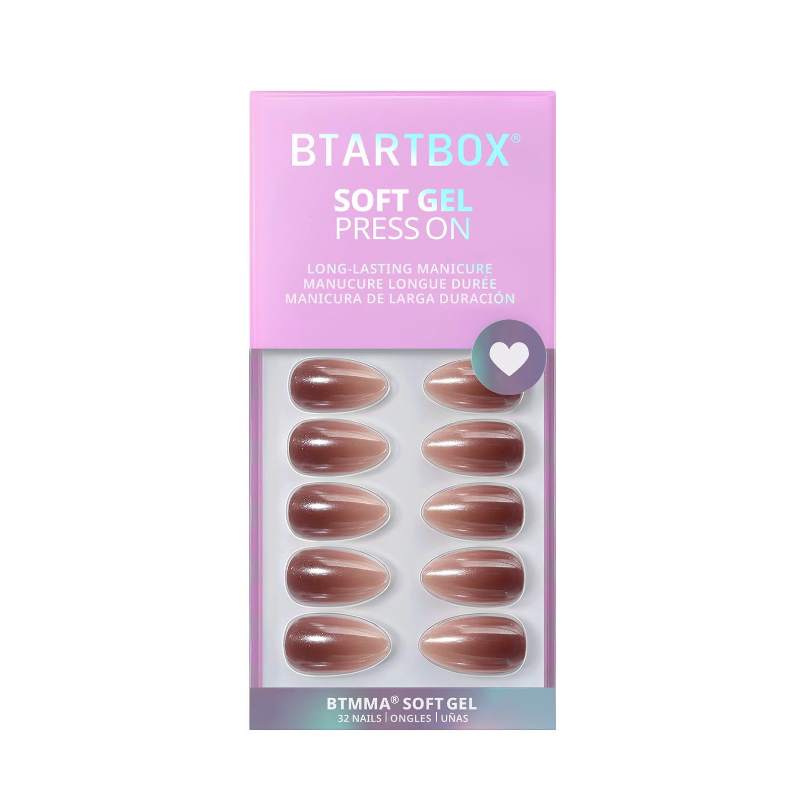 BTArtbox Almond nails 15-sizes chart helps you find the perfect fit.