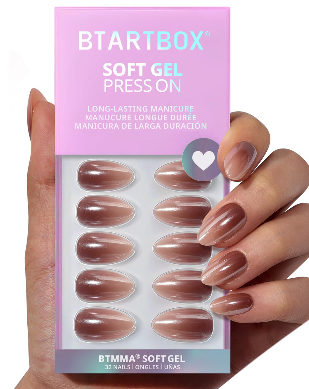 BTArtbox Almond Molten Chrome close-up for long-lasting, chic nail style.