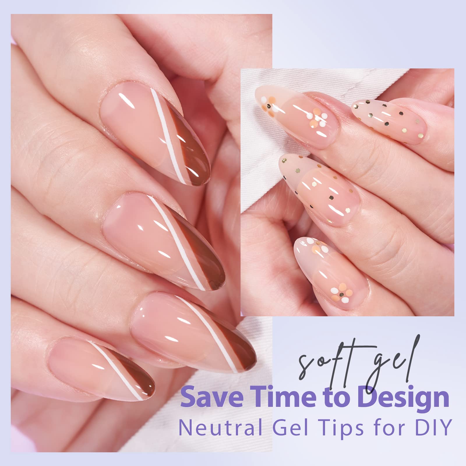 BTArtbox Almond Press On Nails base color with X-Coat for stronger adhesion