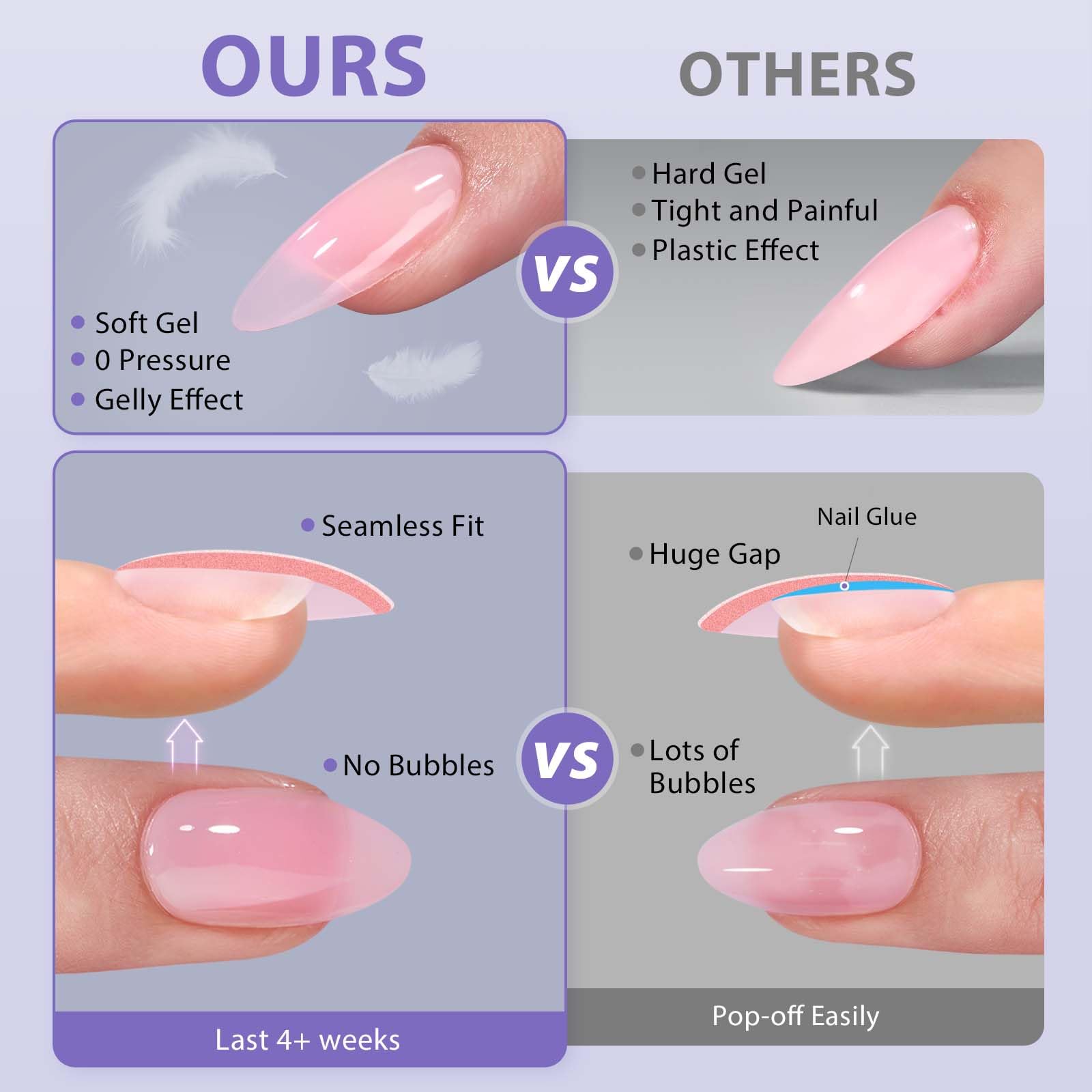 BTArtbox Almond Press On Nails ready-to-wear nude base color saves prep time