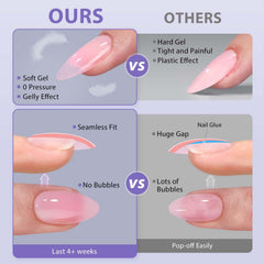 BTArtbox Almond Press On Nails ready-to-wear nude base color saves prep time