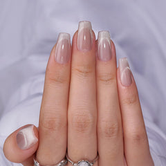 BTArtbox Cat Eye French-Tip coffin nails for salon-style wear in minutes